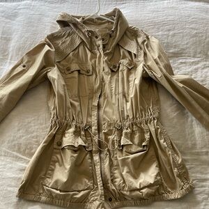 Michael Kors Tan Hooded Utility Jacket